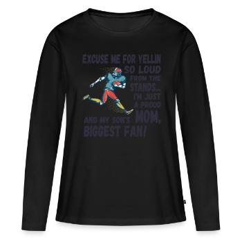 Désolé pour les cris forts, Football Mama - T-shirt manches longues Premium bio Femme - noir - Devant - Julia (174cm)