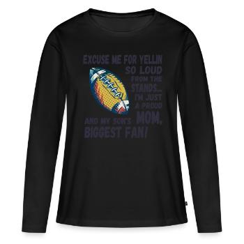 Désolé pour les cris forts, Football Mama - T-shirt manches longues Premium bio Femme - noir - Devant - Julia (174cm)