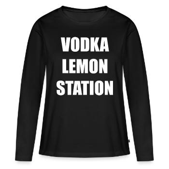 Vodka Lemon Station - Frauen Premium Bio Langarmshirt - Schwarz - Vorne - Julia (174cm)