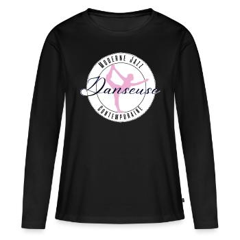 Danseuse Moderne Jazz Contemporaine - T-shirt manches longues Premium bio Femme - noir - Devant - Julia (174cm)