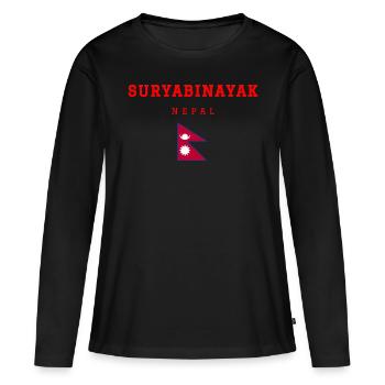 Suryabinayak, Népal - T-shirt manches longues Premium bio Femme - noir - Devant - Julia (174cm)