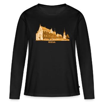 Hôtel de ville de Riesa Elbe Meissen Saxe - T-shirt manches longues Premium bio Femme - noir - Devant - Julia (174cm)