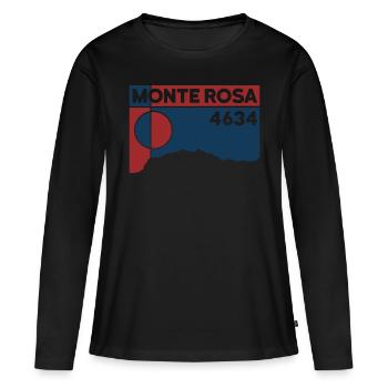 Monte Rosa Massiv Dufourspitze Andenken Souvenir - Frauen Premium Bio Langarmshirt - Schwarz - Vorne - Julia (174cm)