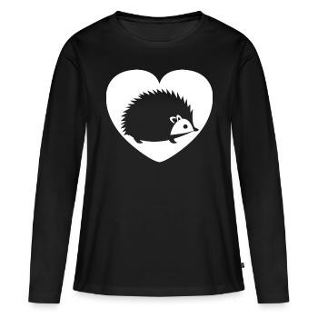 Hérisson - T-shirt manches longues Premium bio Femme - noir - Devant - Julia (174cm)