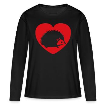 Hérisson - T-shirt manches longues Premium bio Femme - noir - Devant - Julia (174cm)