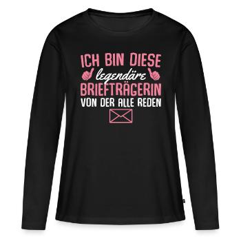 Postbotin Legendäre Briefträgerin - Frauen Premium Bio Langarmshirt - Schwarz - Vorne - Julia (174cm)