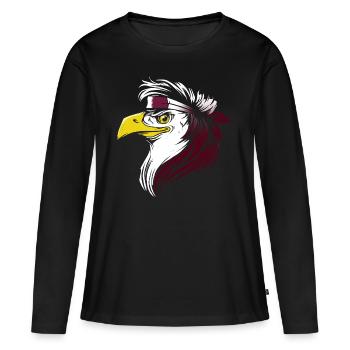 Qatar - T-shirt manches longues Premium bio Femme - noir - Devant - Julia (174cm)