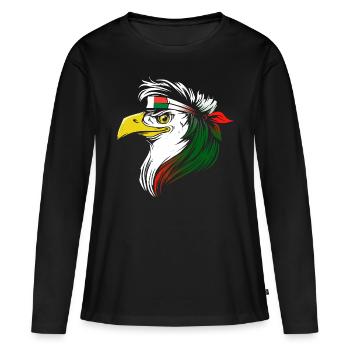Macédoine - T-shirt manches longues Premium bio Femme - noir - Devant - Julia (174cm)