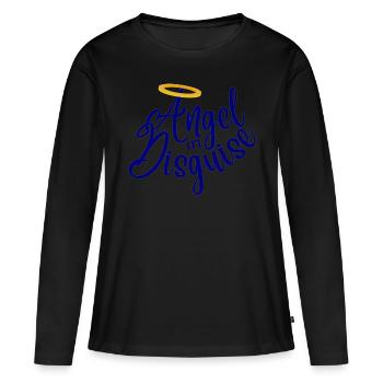 Ange déguisé bleu - T-shirt manches longues Premium bio Femme - noir - Devant - Julia (174cm)