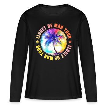 Lloret De Mar Tour Bunt - Frauen Premium Bio Langarmshirt - Schwarz - Vorne - Julia (174cm)