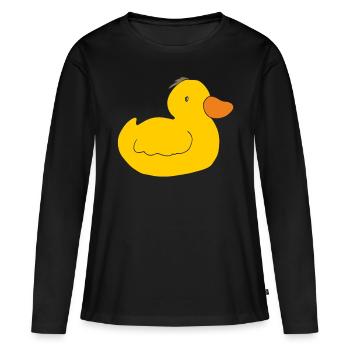 ente entchen - Frauen Premium Bio Langarmshirt - Schwarz - Vorne - Julia (174cm)