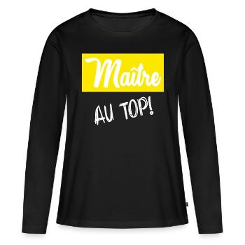MASTER. MASTER. HUMOR - Women's Premium Organic Long Sleeve Shirt - black - Front - Julia (174cm)