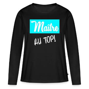 MAÎTRE. MAITRE - T-shirt manches longues Premium bio Femme - noir - Devant - Julia (174cm)