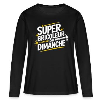 Super bricoleur du dimanche - T-shirt manches longues Premium bio Femme - noir - Devant - Julia (174cm)