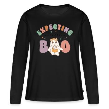 Expecting A Little Boo - Frauen Premium Bio Langarmshirt - Schwarz - Vorne - Julia (174cm)