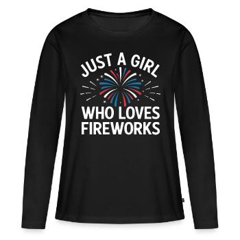 Pyrotechnie Feux d’artifice Pyrotechnie - T-shirt manches longues Premium bio Femme - noir - Devant - Julia (174cm)