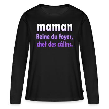 Mutter Mutter Humor Witz Geschenk - Frauen Premium Bio Langarmshirt - Schwarz - Vorne - Julia (174cm)