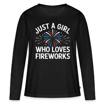 Pyrotechnie Feux d’artifice Pyrotechnie - T-shirt manches longues Premium bio Femme - noir - Devant - Julia (174cm)