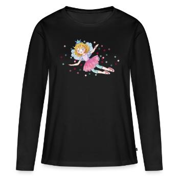 Prinzessin Lillifee Design Lillifee Fliegend - Frauen Premium Bio Langarmshirt - Schwarz - Vorne - Julia (174cm)