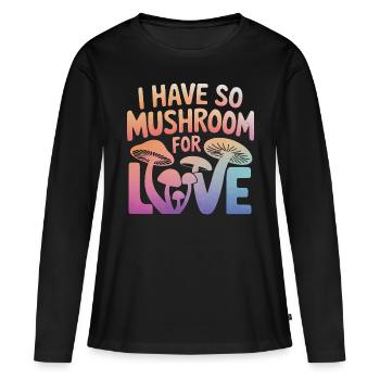 Champignons Champignons Champignon Champignon - T-shirt manches longues Premium bio Femme - noir - Devant - Julia (174cm)