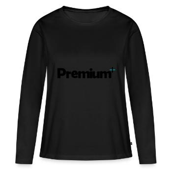 Premium Plus - Frauen Premium Bio Langarmshirt - Schwarz - Vorne - Julia (174cm)