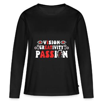 Vision Créativité Passion - T-shirt manches longues Premium bio Femme - noir - Devant - Julia (174cm)