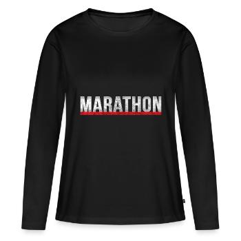 marathon - T-shirt manches longues Premium bio Femme - noir - Devant - Julia (174cm)