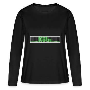 Koeln LED Display Gruen - Frauen Premium Bio Langarmshirt - Schwarz - Vorne - Julia (174cm)