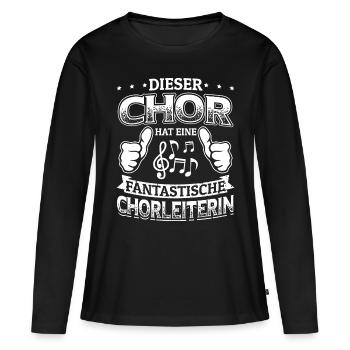 Dieser Chor - Fantastische Chorleiterin Chöre - Frauen Premium Bio Langarmshirt - Schwarz - Vorne - Julia (174cm)