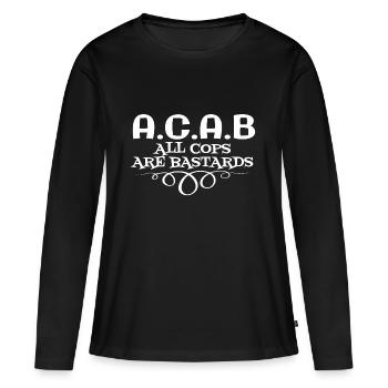 ACAB - Tous les flics sont des bâtards - T-shirt manches longues Premium bio Femme - noir - Devant - Julia (174cm)