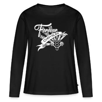 Pour toujours V8 - T-shirt manches longues Premium bio Femme - noir - Devant - Julia (174cm)