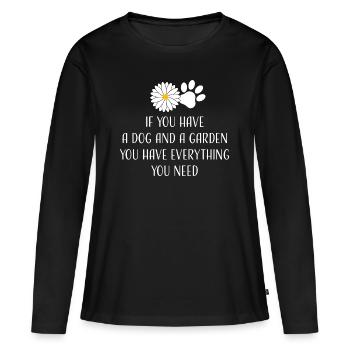 dog and garden - funny quote - gardening - dogs - T-shirt manches longues Premium bio Femme - noir - Devant - Julia (174cm)