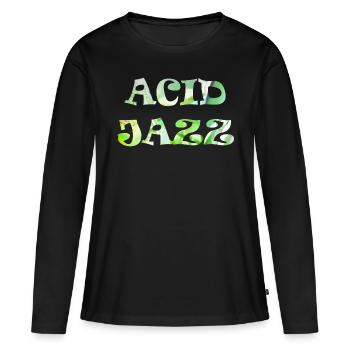 Retro Acid Jazz Funk - T-shirt manches longues Premium bio Femme - noir - Devant - Julia (174cm)