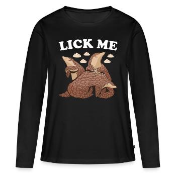 Lèche-moi Pangolin - T-shirt manches longues Premium bio Femme - noir - Devant - Julia (174cm)