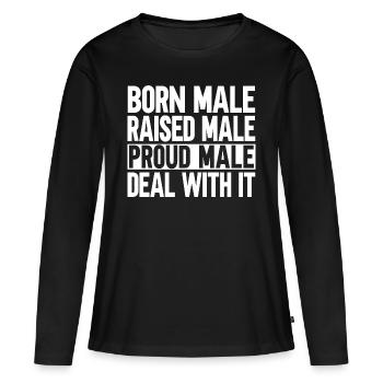 Homme né mâle élevé - T-shirt manches longues Premium bio Femme - noir - Devant - Julia (174cm)