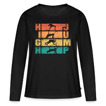 Saut en hauteur Sauteur Athlétisme - T-shirt manches longues Premium bio Femme - noir - Devant - Julia (174cm)