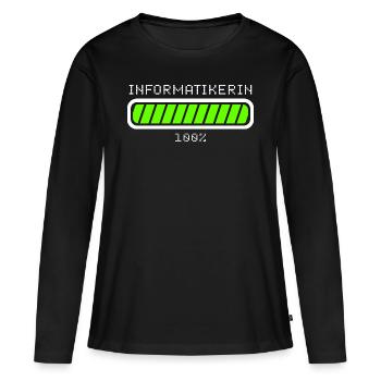 Informatikerin Informatik Geschenk - Frauen Premium Bio Langarmshirt - Schwarz - Vorne - Julia (174cm)