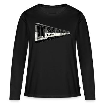 le vieux train wagons vapeur - T-shirt manches longues Premium bio Femme - noir - Devant - Julia (174cm)