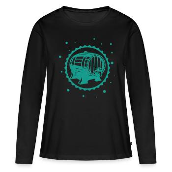 Beer - Beer / Beer Mug Wine Barrel - Women's Premium Organic Long Sleeve Shirt - black - Front - Julia (174cm)