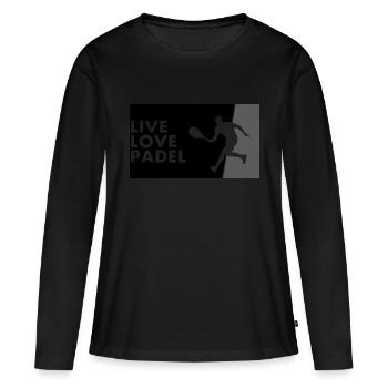 Padel - Cadeau pour joueur de padel - T-shirt manches longues Premium bio Femme - noir - Devant - Julia (174cm)