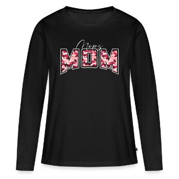 Pug Mom Camouflage Pattern Lettering - Women's Premium Organic Long Sleeve Shirt - black - Front - Julia (174cm)