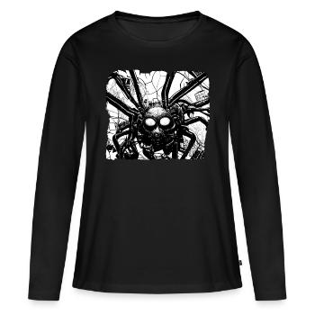 Cyber Spider - T-shirt manches longues Premium bio Femme - noir - Devant - Julia (174cm)