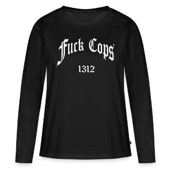 Fuck Cops 1312 - Frauen Premium Bio Langarmshirt - Schwarz - Vorne - Julia (174cm)