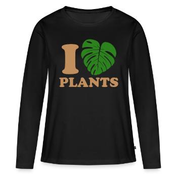 fall plants - Women's Premium Organic Long Sleeve Shirt - black - Front - Julia (174cm)