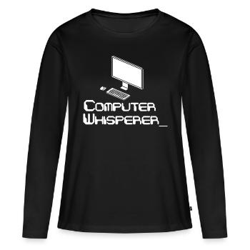 Logiciel de codage Computer Whisperer - T-shirt manches longues Premium bio Femme - noir - Devant - Julia (174cm)