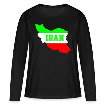 Iran - T-shirt manches longues Premium bio Femme - noir - Devant - Julia (174cm)