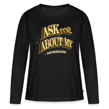 blog présenter amusant blogueur éditeur auteurs - T-shirt manches longues Premium bio Femme - noir - Devant - Julia (174cm)