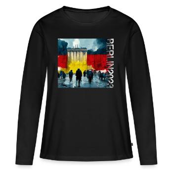 Le nouveau Mitte 192 de Berlin - T-shirt manches longues Premium bio Femme - noir - Devant - Julia (174cm)