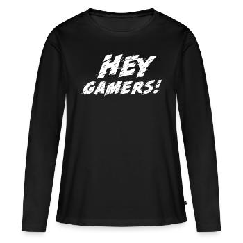 Jeu PC de jeu - T-shirt manches longues Premium bio Femme - noir - Devant - Julia (174cm)