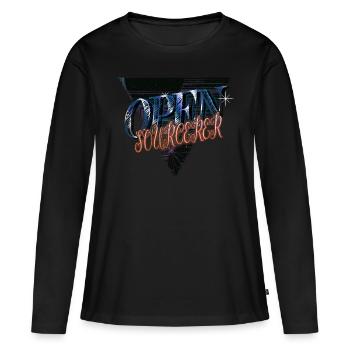 Blagues Informatique Informatique Anniversaire - T-shirt manches longues Premium bio Femme - noir - Devant - Julia (174cm)
